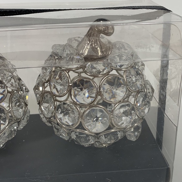 Rachel Zoe Pumpkin Set of three Silver Crystal Jeweled - Picture 4 of 6